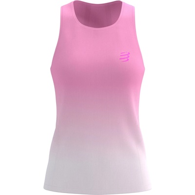 Compressport Дамска тениска Compressport Women's Performance Singlet Running shirt - Begonia / White (916-3350-0313)