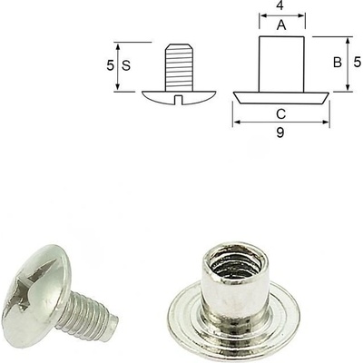 Nýt šroubovací 5 mm, Ø 4 mm nikl Počet: 1 ks – Zboží Dáma