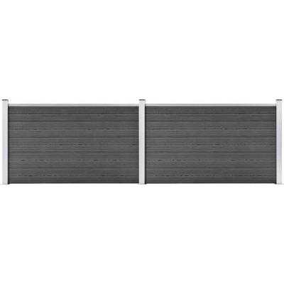 vidaXL Zahradní plot WPC 353 x 105 cm černý