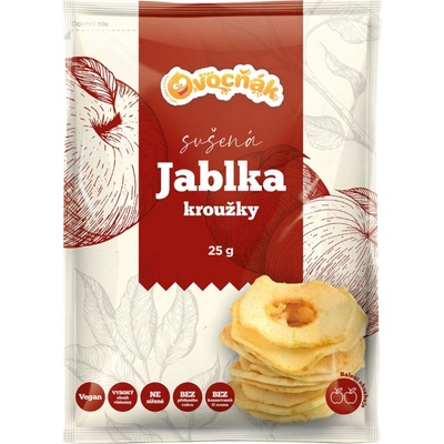 OVOCŇÁK Sušené jablečné kroužky 25 g