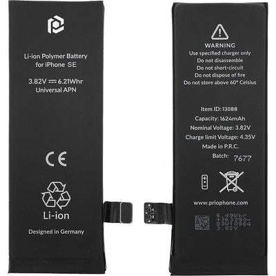 Prio Батерия за Apple iPhone SE, 1624 mAh, включена монтажна лента (13088)