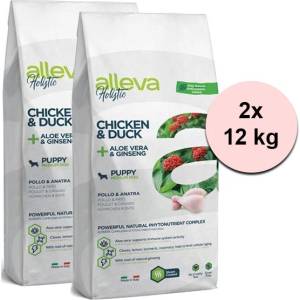 Alleva HOLISTIC кученце и юниор среден пилешки 2 x 12 кг