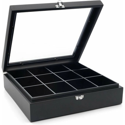 Bredemeijer Krabička na čaj Bamboo 12 přihrádek s okénkem černá