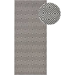 Hanse Home Черно-бял килим за открито , 80 x 200 cm Karo - NORTHRUGS (102470-80x200)
