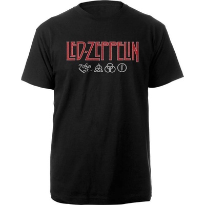 Led Zeppelin Logo & Symbols Black L Риза (LZTS01MB03)