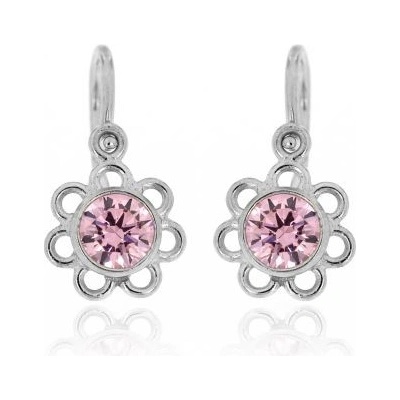 Zlatnictví U Kostela dětské zlaté náušnice růžové kytičky 81407R