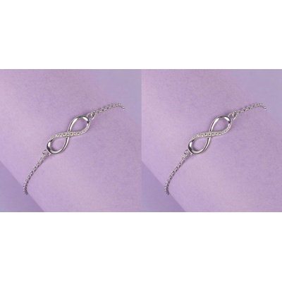 Puce Briseis Strieborný náramok Infinity, nastaviteľný, ródiovaný FE49900694208855HI