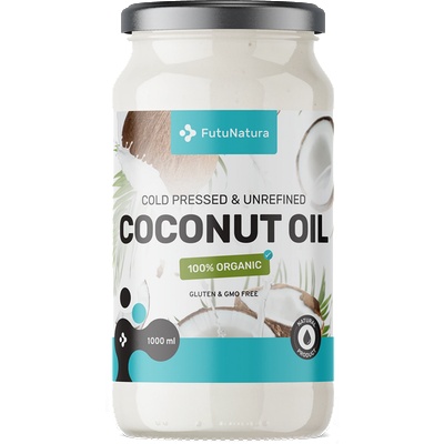 FutuNatura Био кокосово масло - студено пресовано, неподправено - 1.000 мл