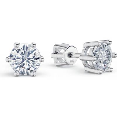 DF Dámske náušnice 3697 z bieleho zlata s diamantmi s celkovou hmotnosťou 1,44 ct