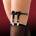 Cinderella Garter with Bow Tie Vegan Leather Black