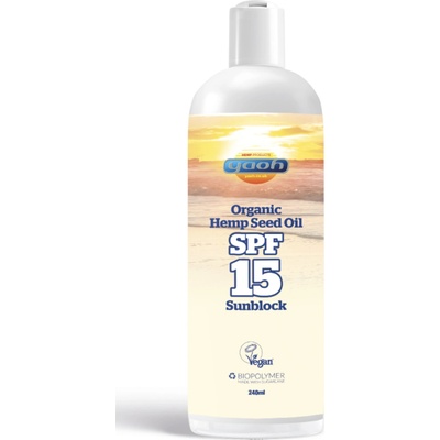 Yaoh - Opalovací krém s olejem z konopných semínek, SPF 15, 240 ml