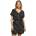 Urban classics Viscose Belt short sleeve romper - Black (Black Flower)