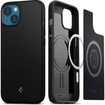 Spigen Mag Armor Case - силиконов (TPU) калъф с висока степен на защита с MagSafe за iPhone 13 mini (черен)