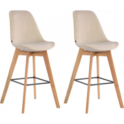 Design-Shop Metz samet Krémová / natura 2 ks