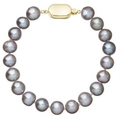 Pavona perlový náramek z říčních perel se zapínáním ze 14 karátového zlata 923010.3/9269A grey