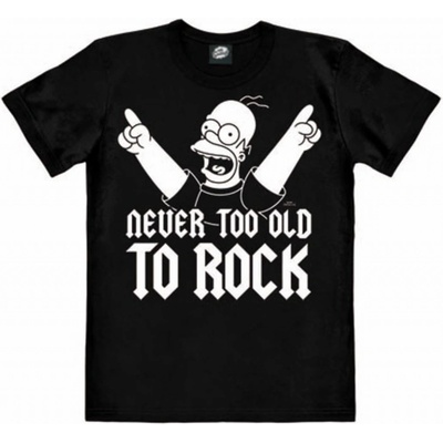 CurePink: pánské tričko The Simpsons: Homer Never Too Old To Rock černé