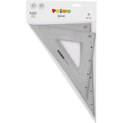 PRIMO - 2dílná sada úhelníků 45°/35 cm a 60°/35 cm, antireflexní pro technické kreslení, sada