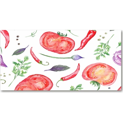 Fotoobraz na skle Paradajka a korenia 100x50 cm