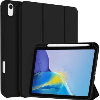 4smarts Folio Basic Case - полиуретанов калъф с поставка и отделение за Apple Pencil за iPad Air 11 (2024) (черен)