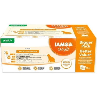 Iams Delights morské a suchozem.mäso v omáčke 6120 g