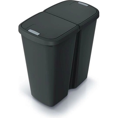 Compacta Q Duo Kôš odpadkový recyklovaná čierna s čiernym vekom 45 l