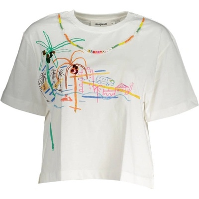DESIGUAL Дамска тениска с къс ръкав desigual, Цвят Бяло (23swtkcc_bianco_1000)