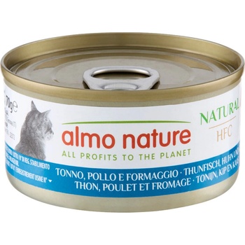 Almo Nature HFC Natural tuniak kuracie a syr 6 x 70 g