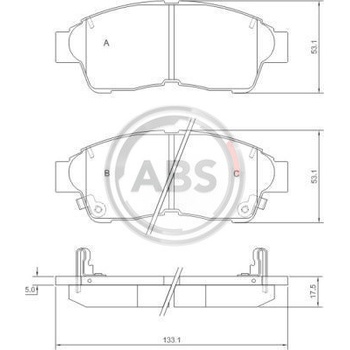A.B.S. Sada brzdových platničiek kotúčovej brzdy 36777