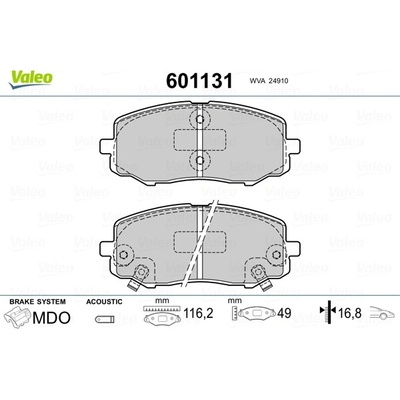 Sada brzdových platničiek kotúčovej brzdy VALEO 601131