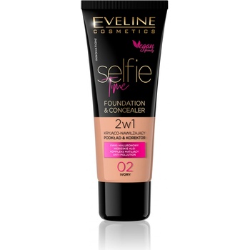 Eveline Cosmetics Selfie Time Make-up a korektor 2 v 1 02 Ivory 30 ml
