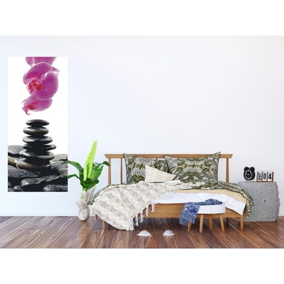 AG Design FTNV-2857 vliesová fototapeta Kameny and Orchidej rozměry 90 x 202 cm