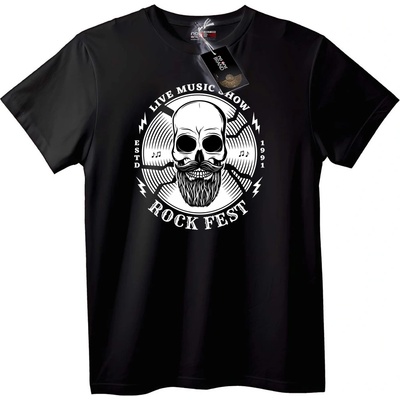 NOONEBRAND Тениска Рок Фест Skull - 2XL, White