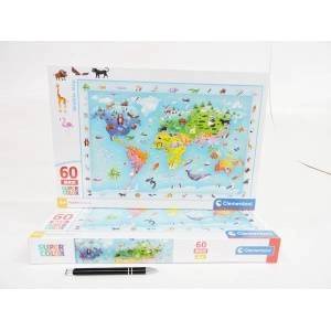 Clementoni *CLEM. PUZZLE 60 EL MAXI SUPER KOLOR Wildlife Map