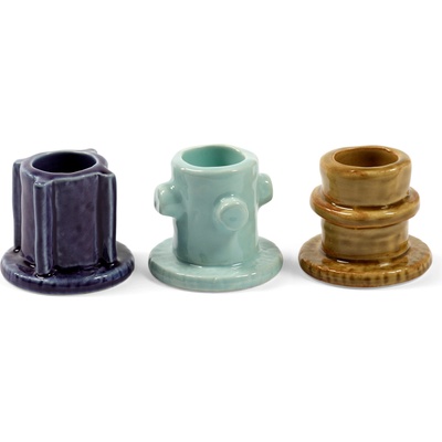 Serax Molly Свещници за класически свещи, синьо-кафяви, 3 бр (B7325100-999)