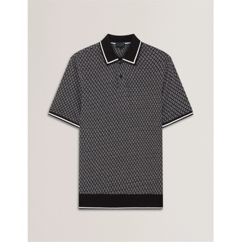 Ted Baker Блуза с яка Ted Baker Men's Texture Short Sleeve Polo Shirt - Black