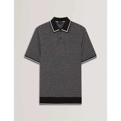 Ted Baker Блуза с яка Ted Baker Men's Texture Short Sleeve Polo Shirt - Black