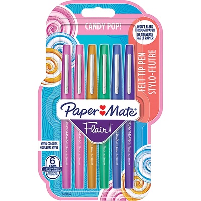 Newell Флумастри Papermate Flair 6 цвята, candy pop (31303-А-CANDY POP)