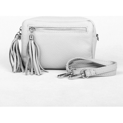 Vera Pelle malá kožená crossbody kabelka no. 76 světlešedá