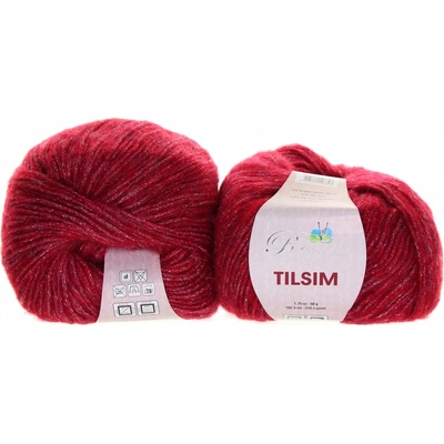 Rozetti Tilsim 362-06 tmavší červená se stříbrnou