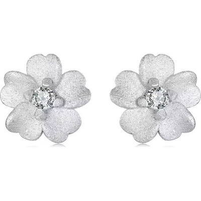 Grace Silver Jewellery stříbrné náušnice s květinovým motivem E-SCE1858/299 stříbrná