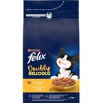 FELIX Doubly Delicious гранули за котки с пиле, пуйка 1, 4 кг