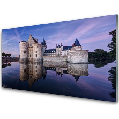 Obraz na skle Hrad Voda Architektura 100x50 cm