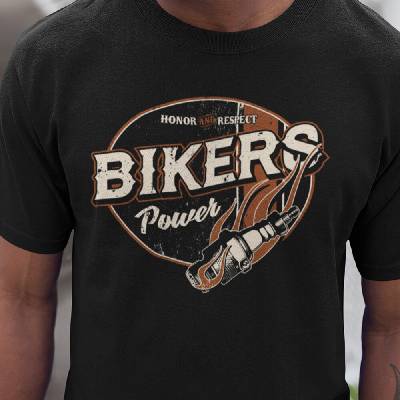Tričko s potlačou Bikers Power čierna