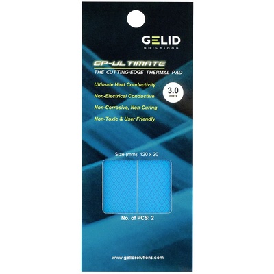 Gelid solutions GELID GP-ULTIMATE 120×20 THERMAL PAD, Value Pack (2pcs included): 3 mm, Den (TP-VP04-R-E)