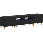 vidaXL 3 части LED ТВ шкаф Черно Инженерна дървесина (3416496)