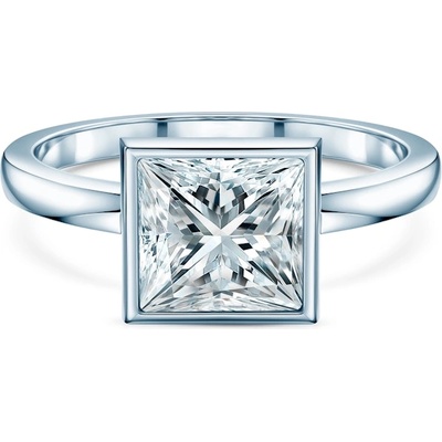 SAVICKI Годежен пръстен Pure: бяло злато, лабораторен диамант с шлифовка "принцеса