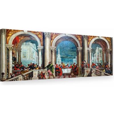 Obraz na plátne Paolo Veronese - Kristus v Leviho dome - 40x100 cm