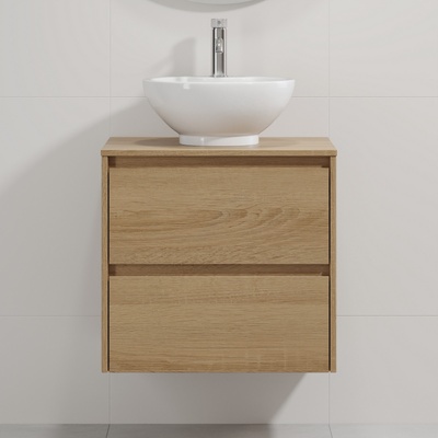 Bath Deluxe Шкаф за баня с мивка TRONDHEIM/DRAMMEN 60x57x46 cm дъб/бял (SETBT0149A)