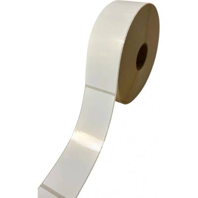 Plastová Etiketa 50 mm x 150 mm, Polypropylén, Biela, Dutinka 40 mm, 1000 ks/kotúč, Permanentné lepidlo, Priemer kotúča 159 mm