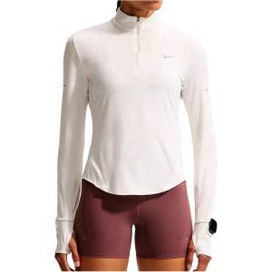 Nike Дамска тениска Nike Women's Swift Dri-Fit UV 1/2-Zip Running Top Running shirt - Sail / Reflective Silver (916-4765-1014)